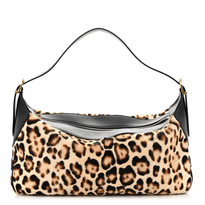 Celine Furry Goatskin Leopard Medium Romy Shoulder Bag Natural Black 1 of 9