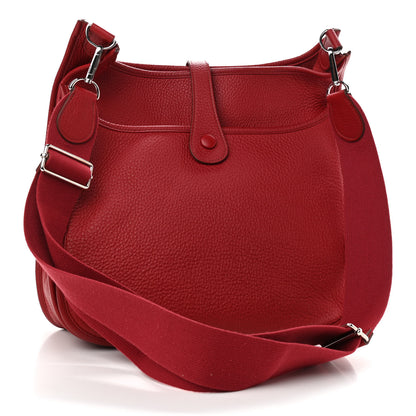 Hermes Taurillon Clemence Evelyne III GM Rouge Garance 2 of 8