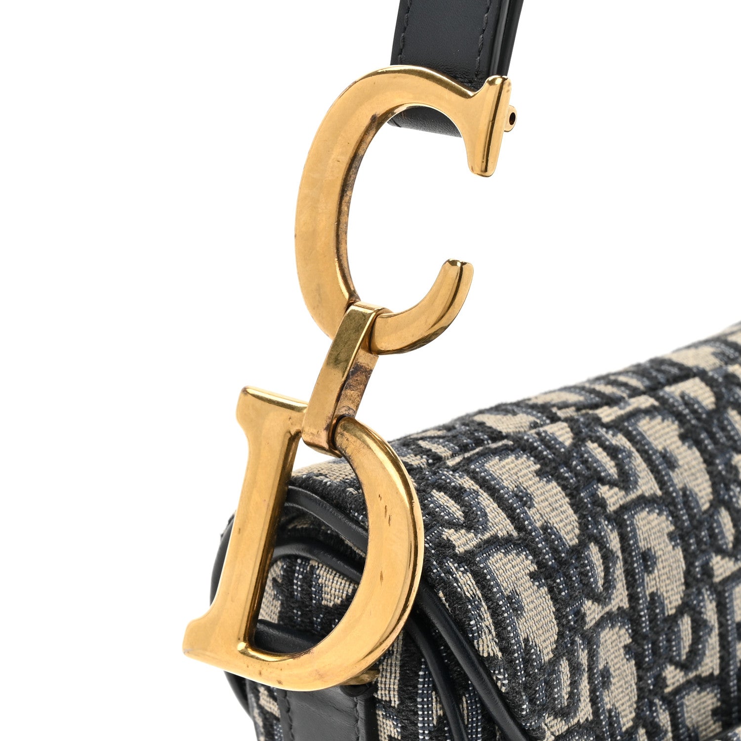 Christian Dior Oblique Saddle Bag Blue 11 of 12