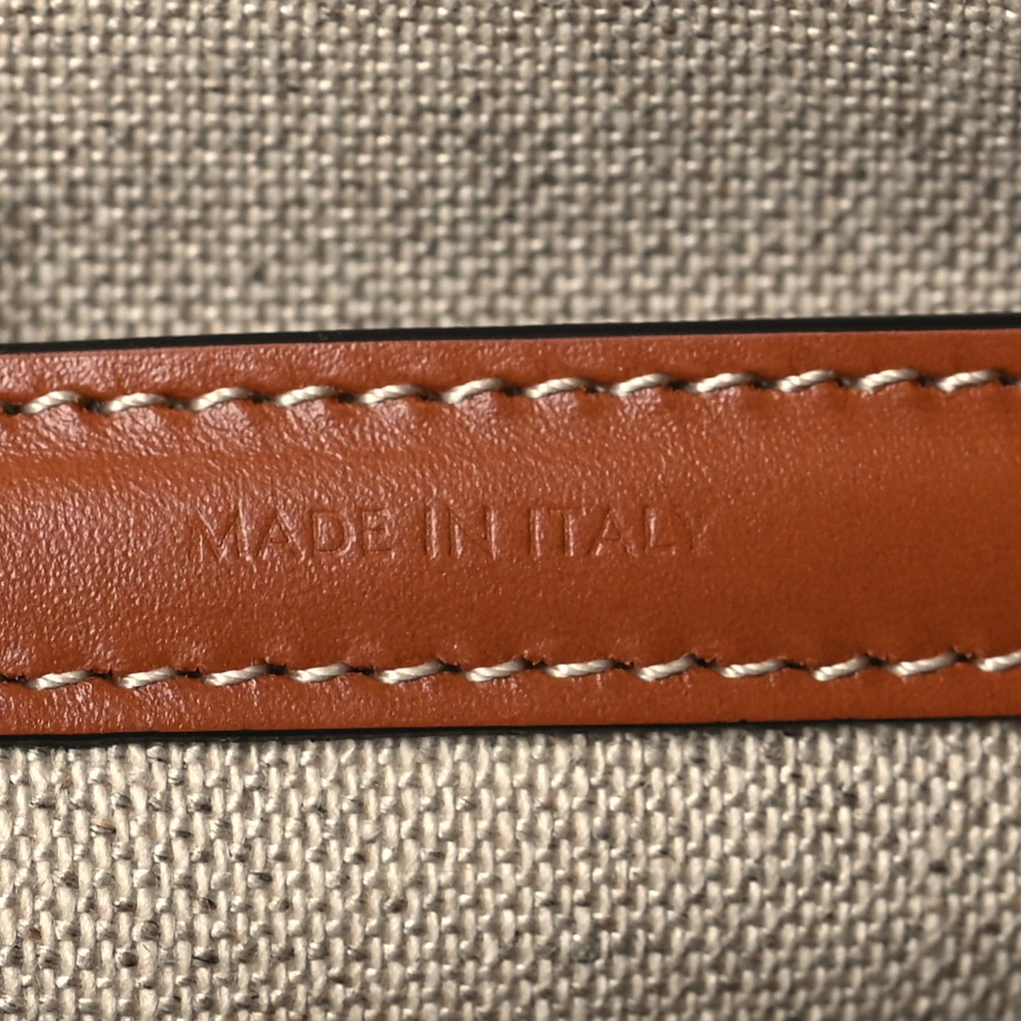 Triomphe Textile Calfskin Small Boston Bag Natural Tan