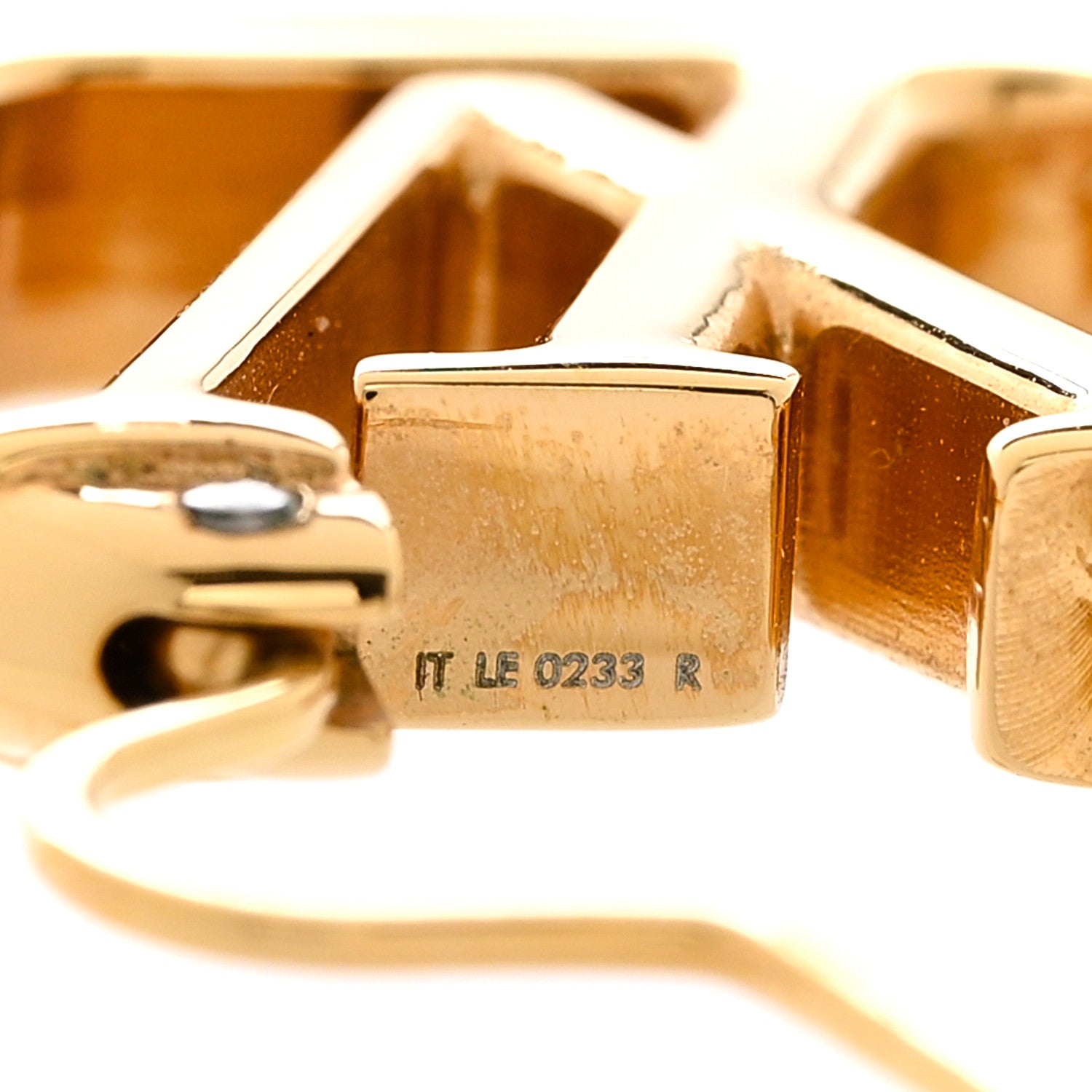 Louis Vuitton Metal Small Louise Hoop Earrings Gold 4 of 6