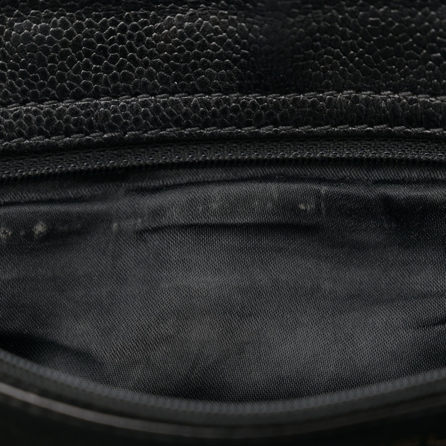 Caviar Quilted Flap Shoulder Bag Black