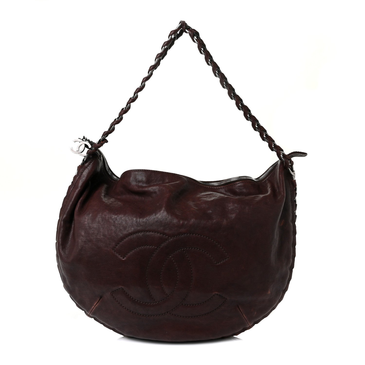 Chanel Calfskin Modern Chain Hobo Brown 1 of 9