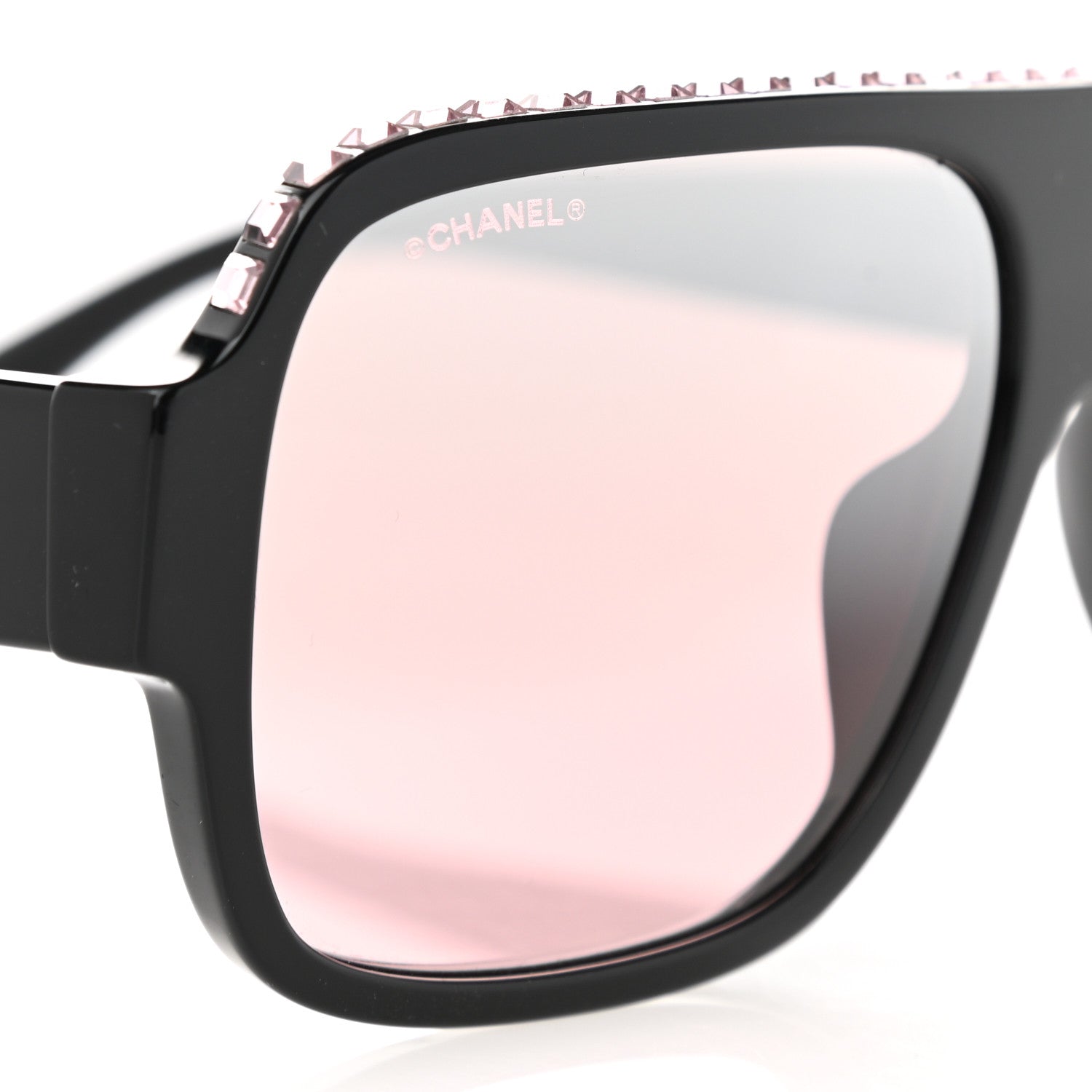 Chanel Acetate Crystal CC Shield Sunglasses 71431A Black 6 of 7