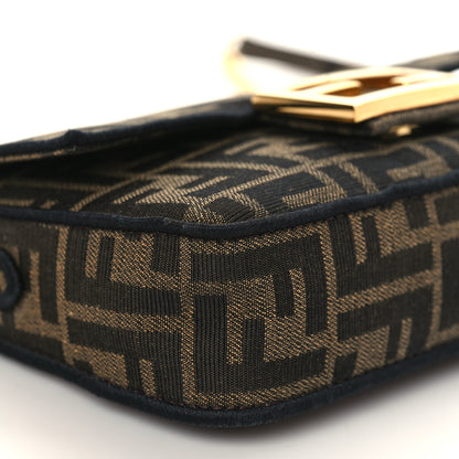 Fendi Fabric Jacquard FF 1974 Mini Baguette Tobacco Moro Black 7 of 8