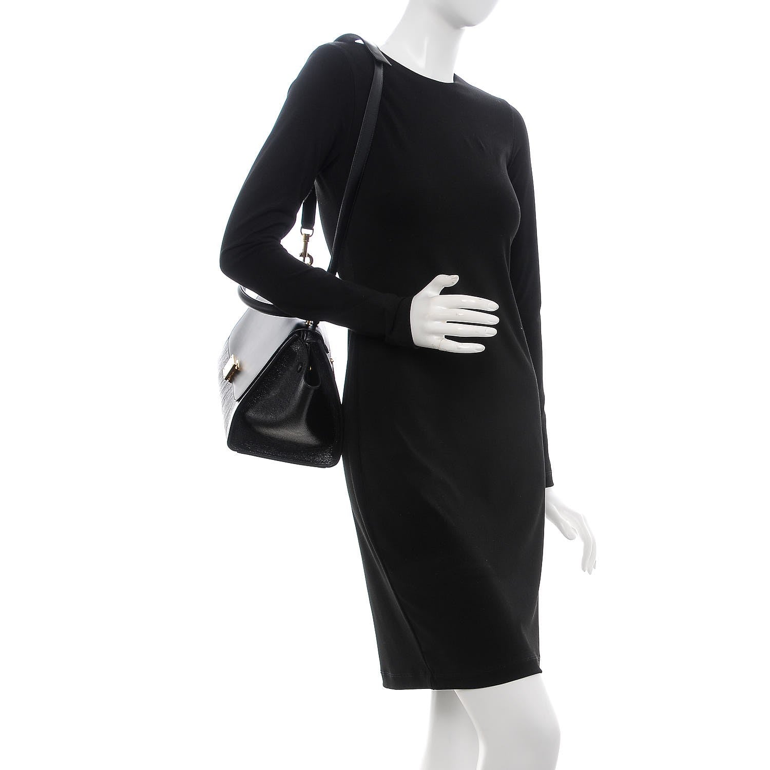 Celine Shiny Goatskin Small Trapeze Black 2 of 6