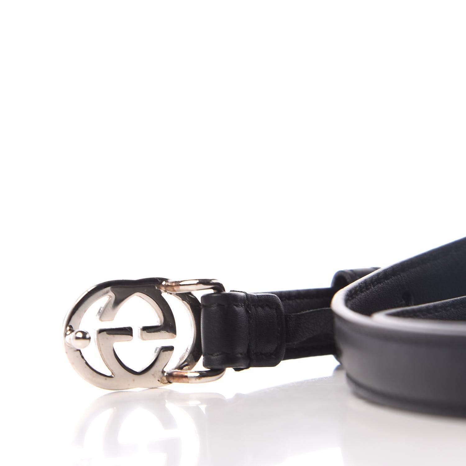 Gucci Moon Calfskin Nickel Interlocking G 20mm Belt 90 36 Black 3 of 6