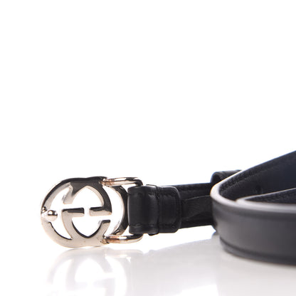 Gucci Moon Calfskin Nickel Interlocking G 20mm Belt 90 36 Black 3 of 6