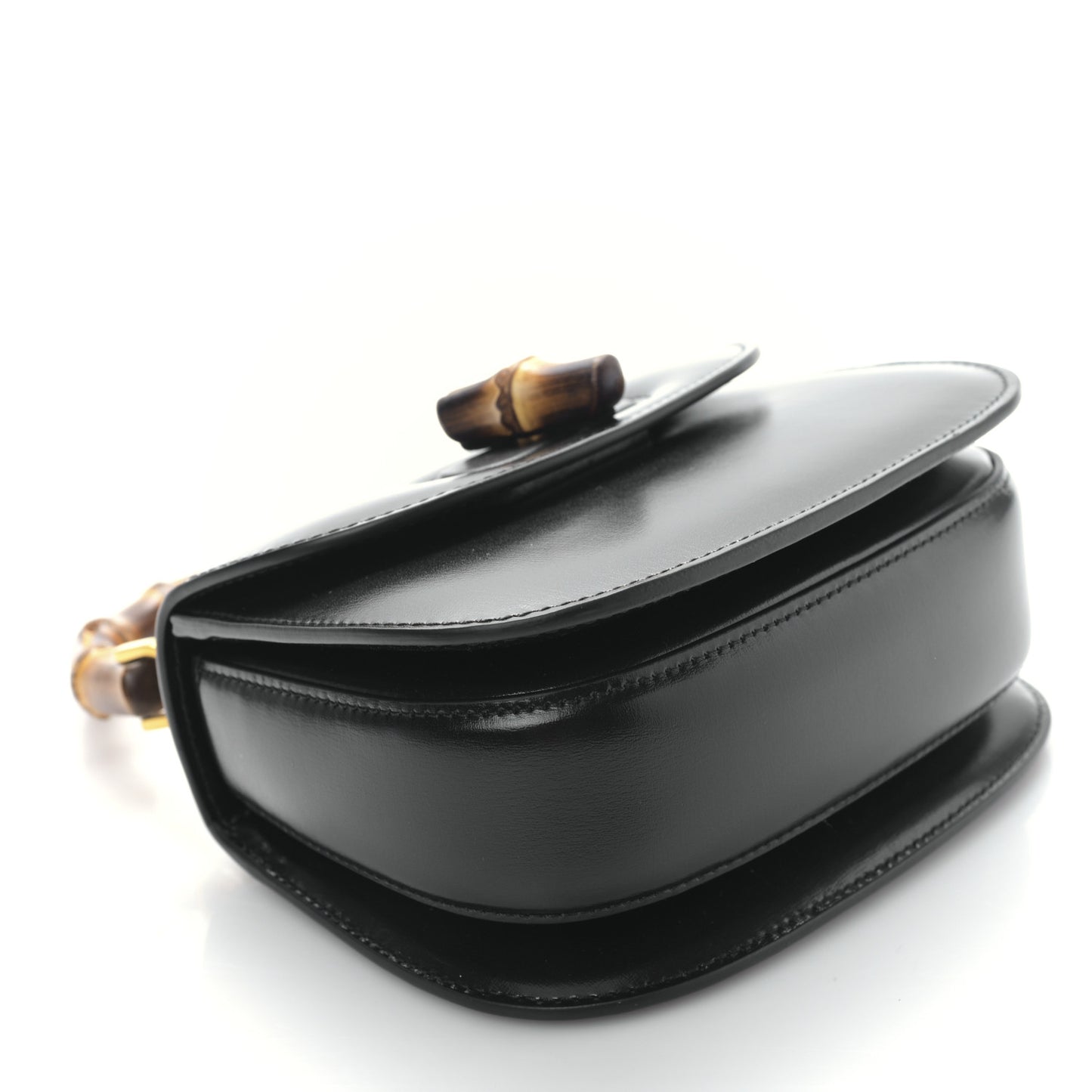 Boarded Dyana Lux Calfskin Web MIni Bamboo 1947 Top Handle Bag Black