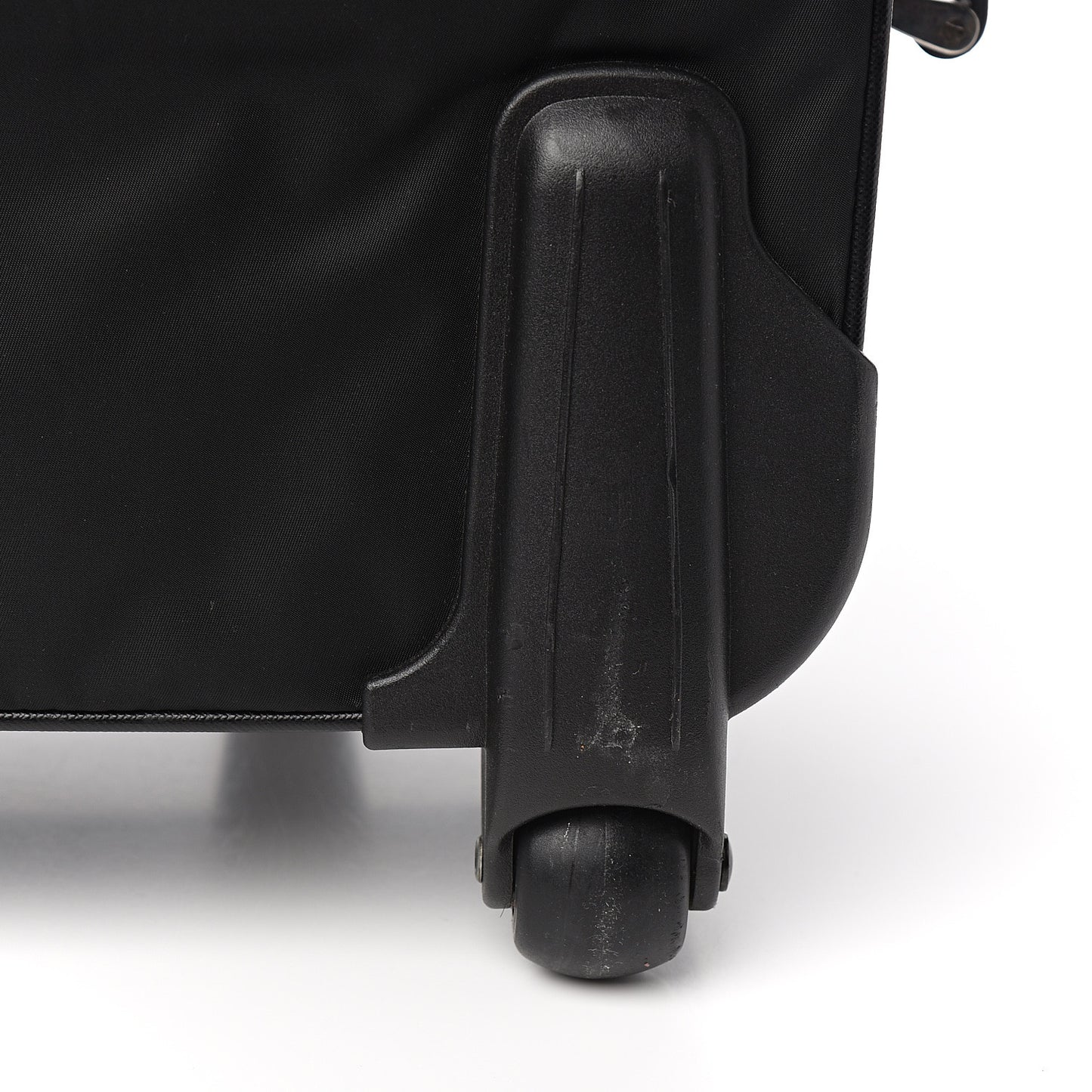 Tessuto Nylon Saffiano Trolley Luggage Black