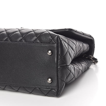 Chanel Caviar Quilted Medium Coco Handle Flap Black 9 of 12