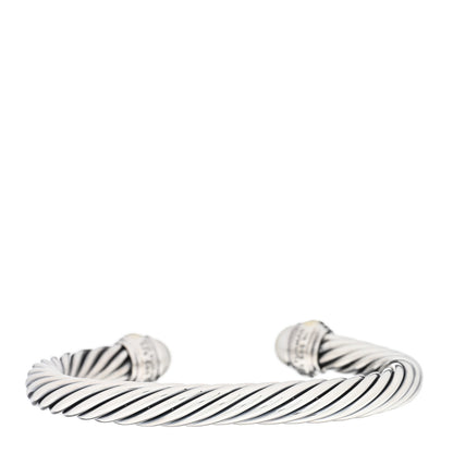 David Yurman Sterling Silver 14K Yellow Gold Pearl 7mm Cable Classics Bracelet 2 of 4