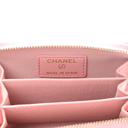 Chanel Lambskin Quilted Chanel 19 Zip Around Coin Purse Wallet Light Pink 6 of 7