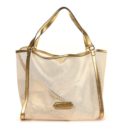 Tom Ford Metallic Mesh Calfskin Trim Tote Gold 1 of 10