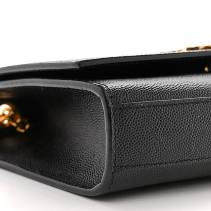 Saint Laurent Grain De Poudre Small Monogram Kate Satchel Black 9 of 12