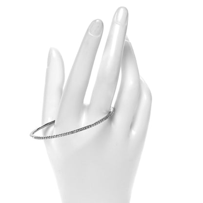 Tiffany 18K White Gold Diamond Metro Bangle Bracelet 2 of 5