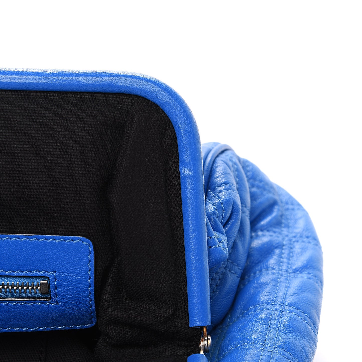 Calfskin Quilted Stam Bright Blue