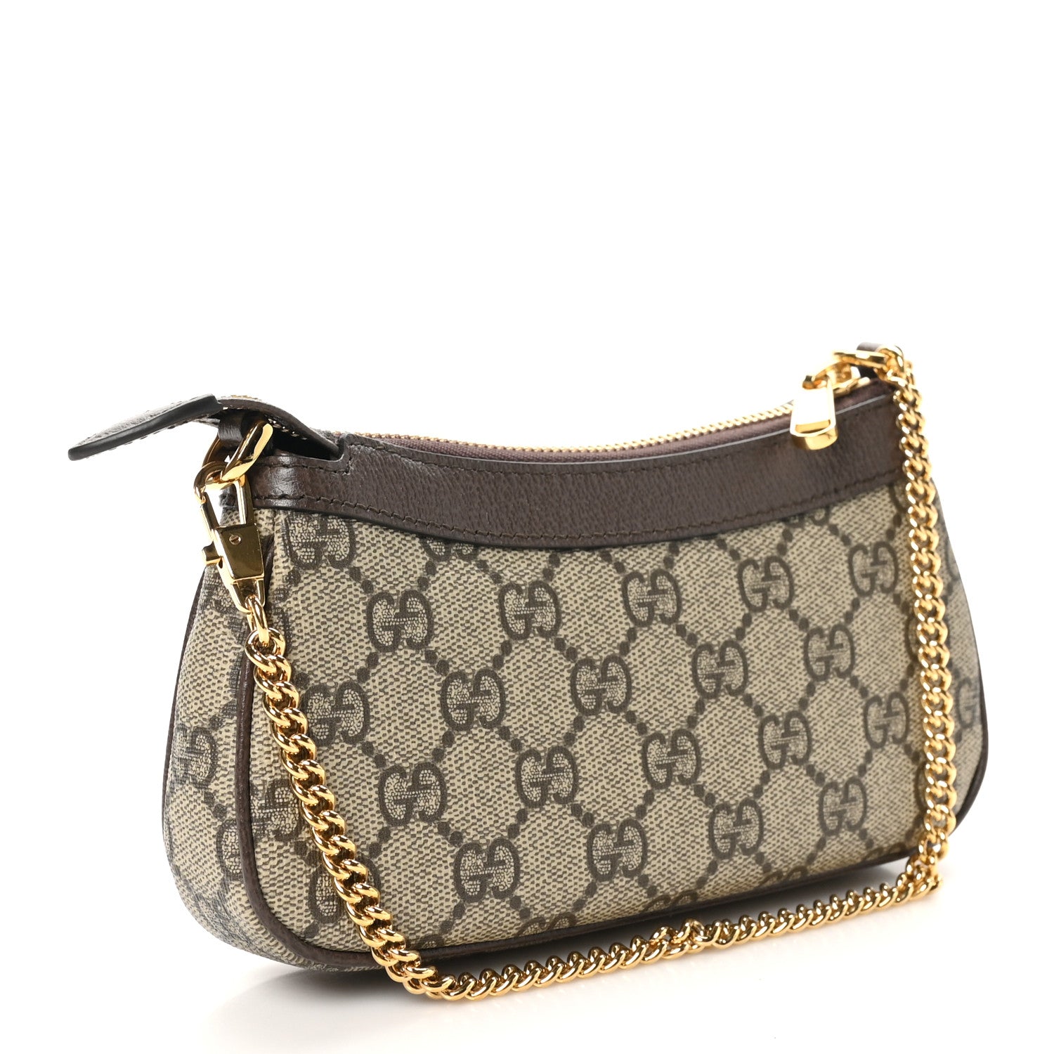 Gucci GG Supreme Monogram Textured Dollar Calfskin Mini Ophidia Chain Bag Beige Ebony 3 of 10