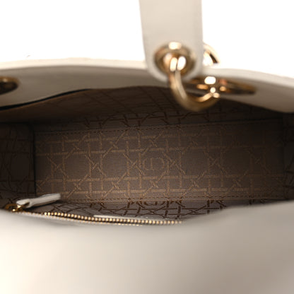 Christian Dior CHRISTIAN DIOR Lambskin Cannage Small My ABCDior Lady Dior White 5 of 9