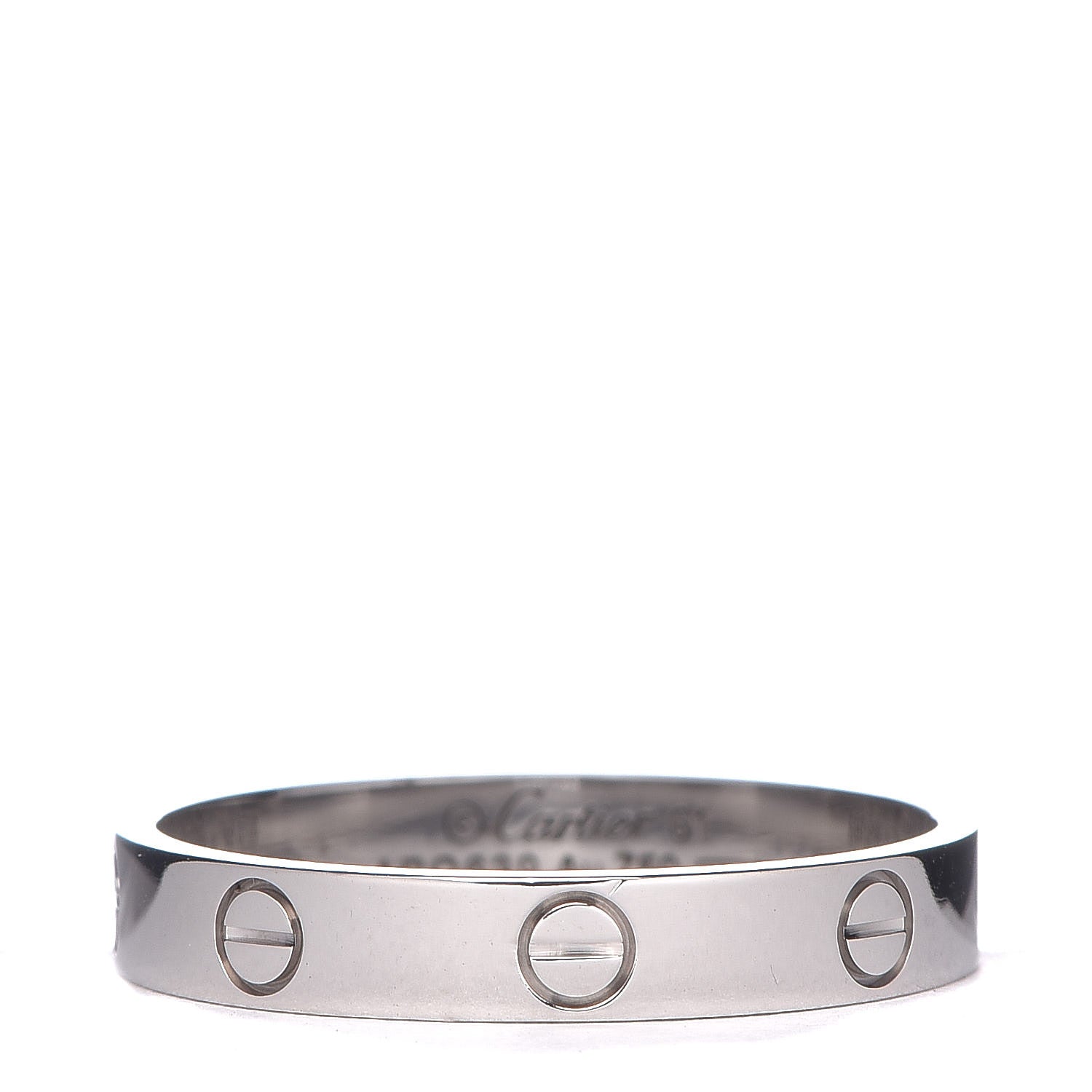 Cartier 18K White Gold 3.5mm LOVE Wedding Band Ring 61 9.5 6 of 10