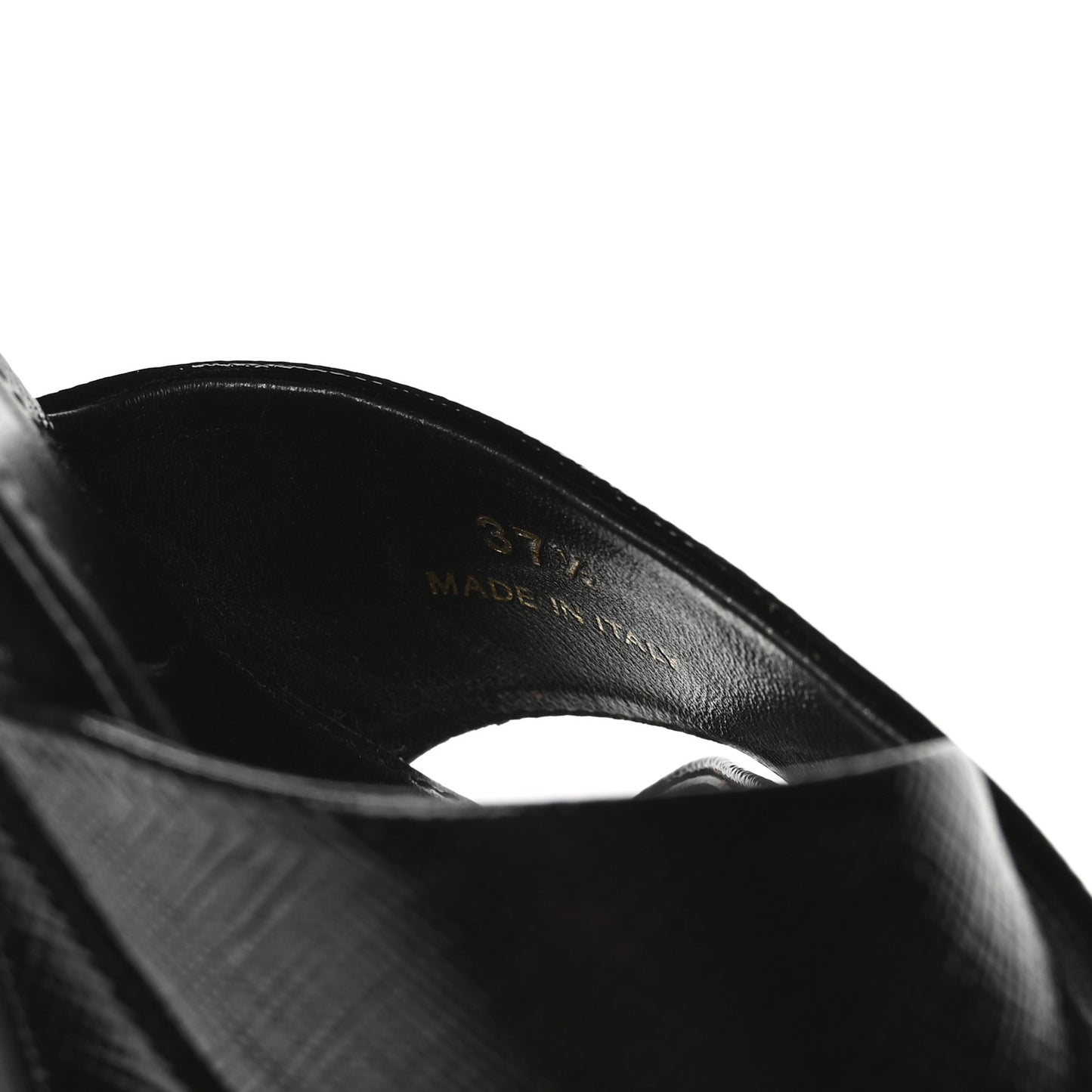 Vernice Saffiano Embossed Crisscross Platform 20/65mm Sandals 37.5 Black