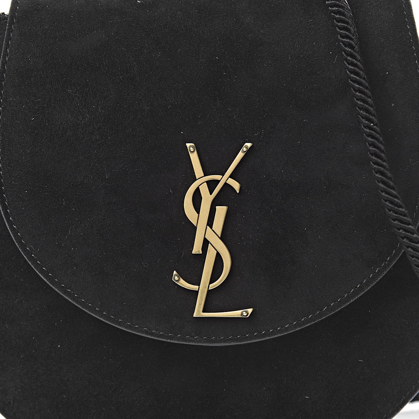 Suede Tassel Demie Lune Minaudiere Black