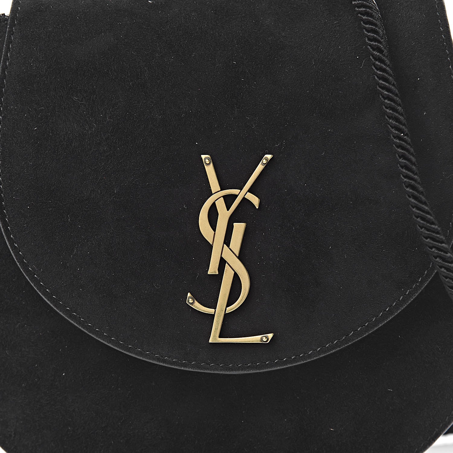 Saint Laurent Suede Tassel Demie Lune Minaudiere Black 10 of 10
