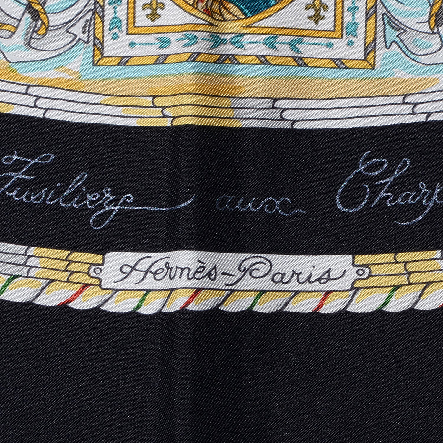 Hermes Silk Per Astra ad Astra Scarf 90 Black 3 of 6