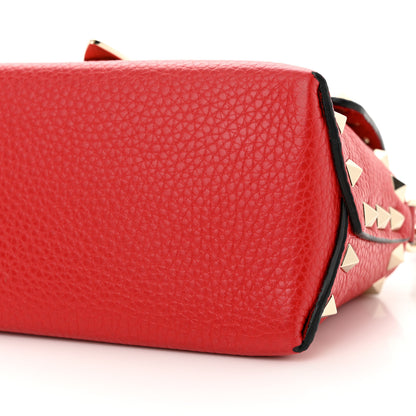 Valentino Garavani Pebbled Calfskin Mini Rockstud Crossbody Bag Rouge Pur 9 of 9
