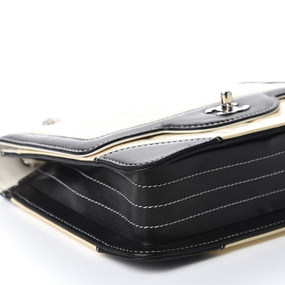 Chanel Lambskin Patent Chocolate Bar Flap White Black 6 of 11