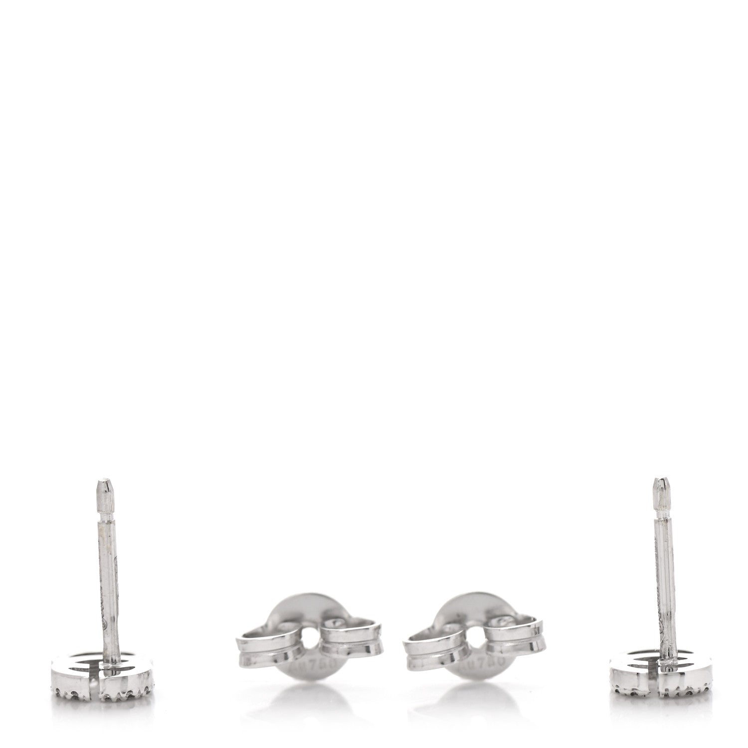 Gucci 18K White Gold Diamond Mini Running G Earrings 3 of 6