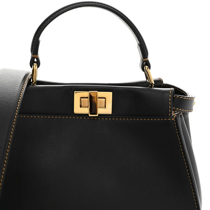 Fendi Vitello King Canvas Chinese New Year Tiger Embroidered Mini Peekaboo Iconic Satchel Black Dark Yellow 8 of 10