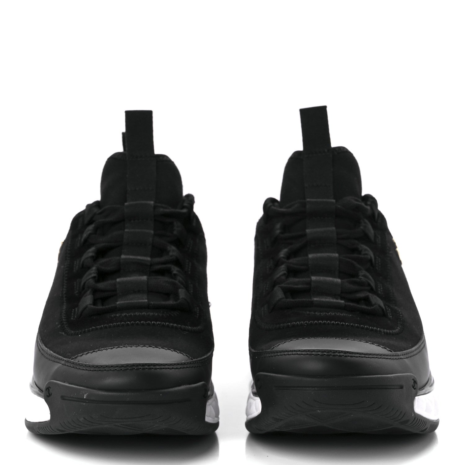 Chanel Velvet Calfskin Mixed Fibers CC Sneakers 38.5 Black 2 of 11