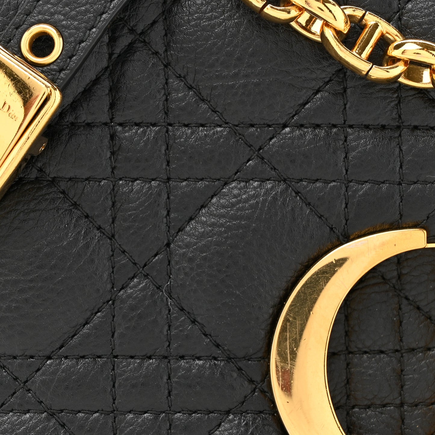 Calfskin Cannage Small Caro Bag Black