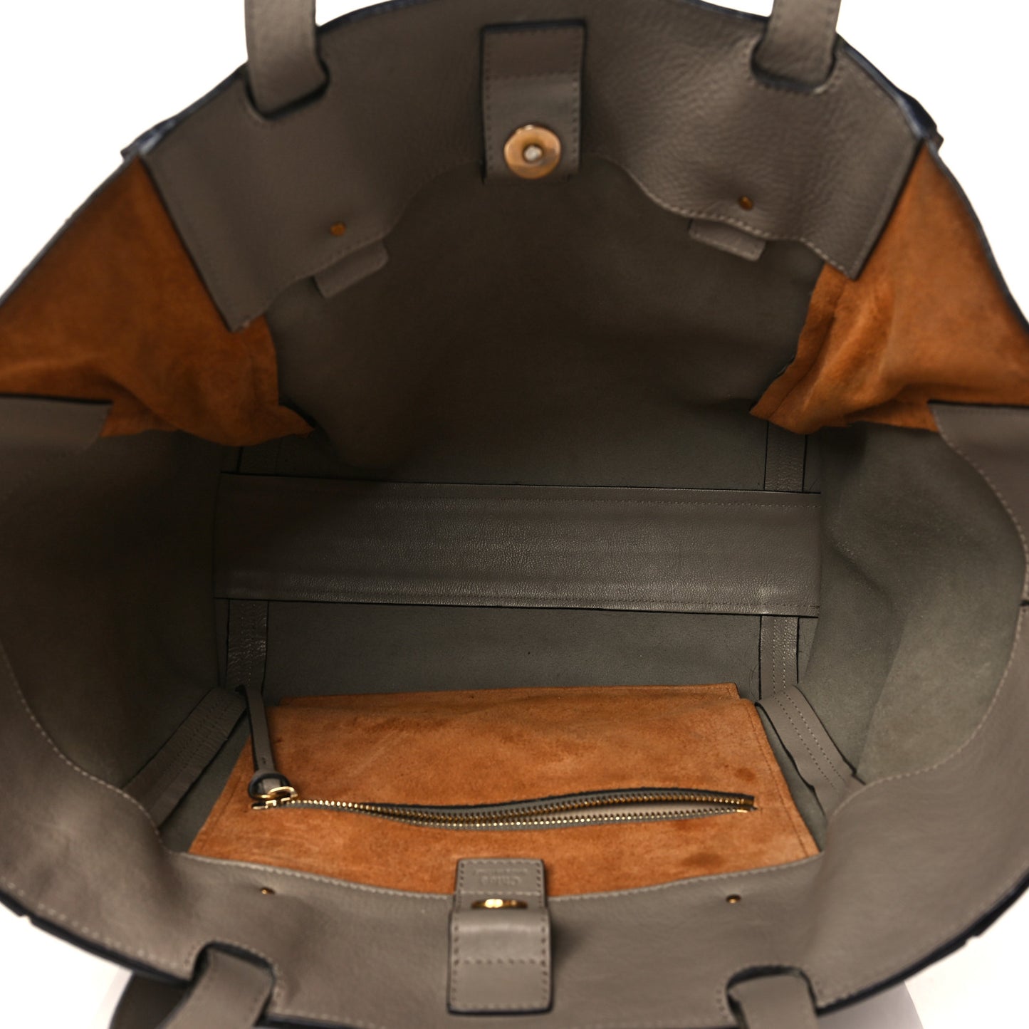 Smooth Calfskin Medium Milo Shopping Tote Motty Grey