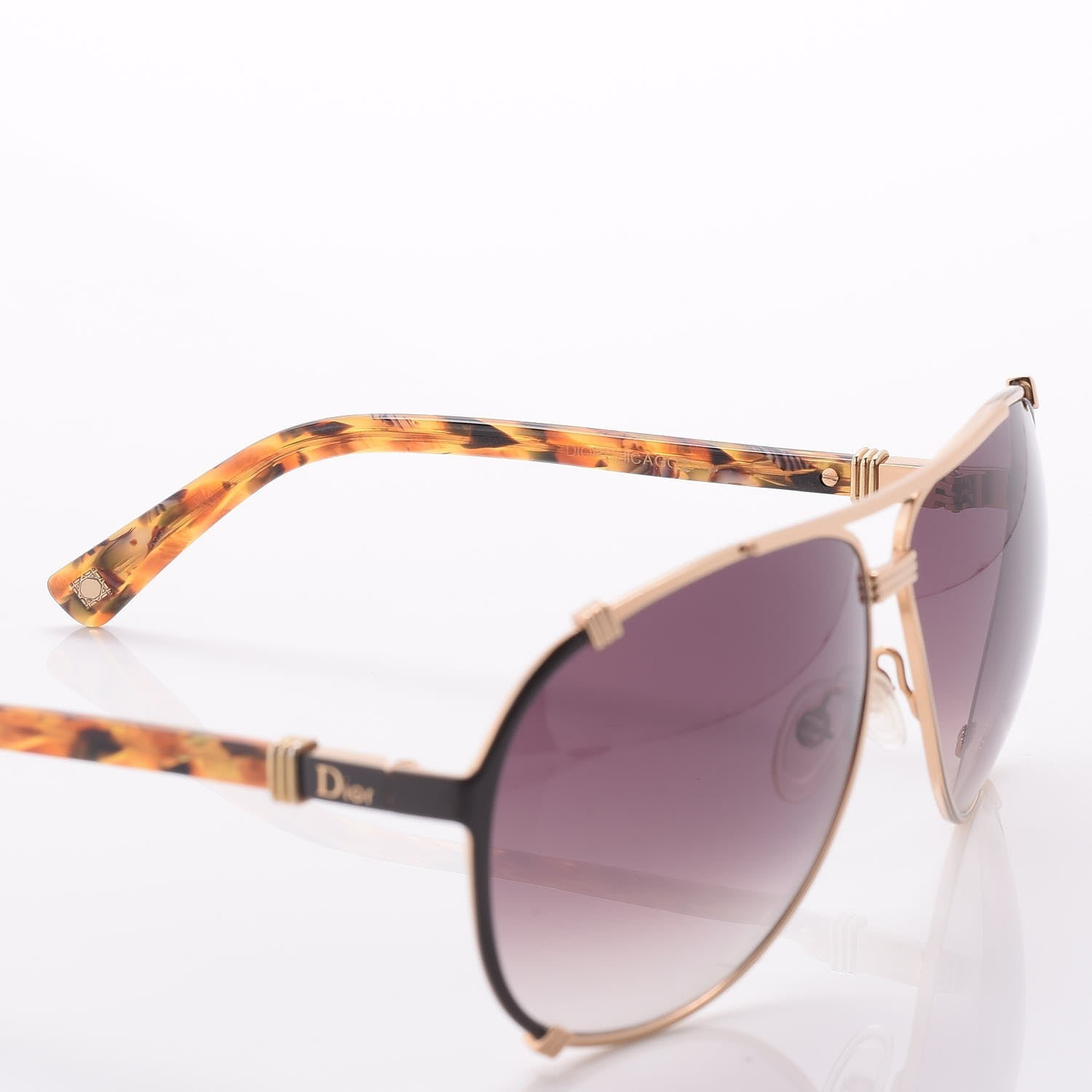Christian Dior Chicago 2 Aviator Sunglasses Gold Grey 7 of 8