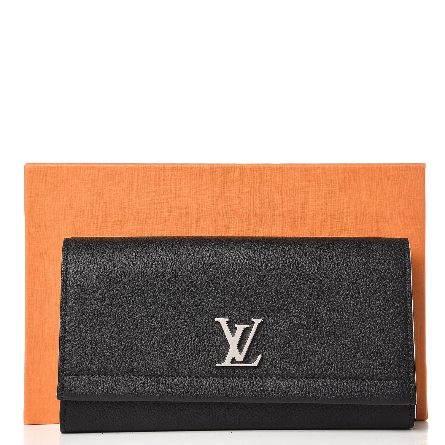 Louis Vuitton Calfskin Lockme II Wallet Black 7 of 7