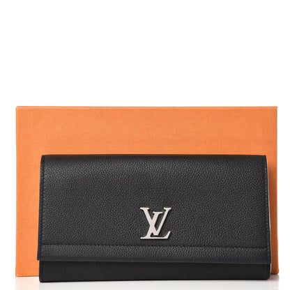 Louis Vuitton Calfskin Lockme II Wallet Black 7 of 7