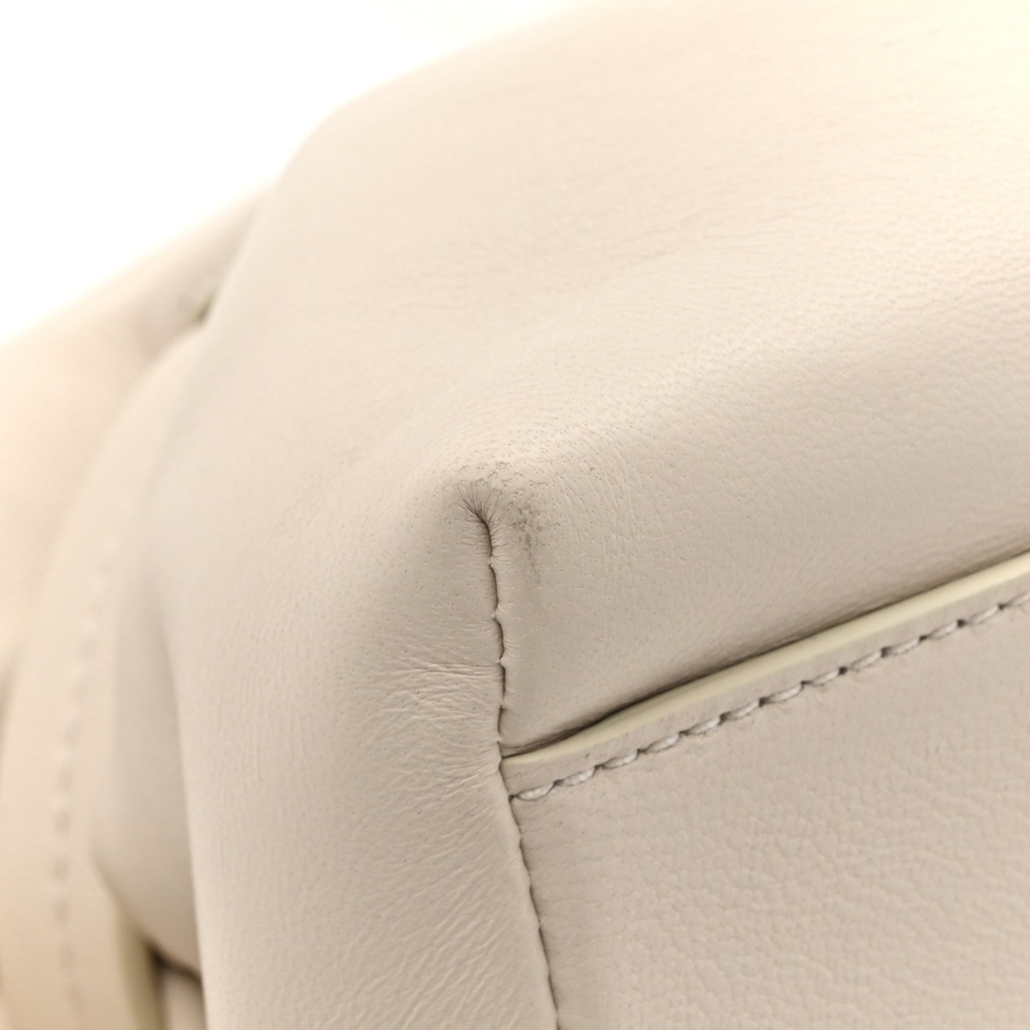 Calfskin Zip Tie Clutch White