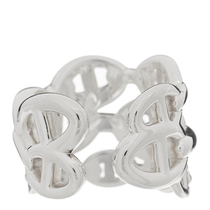 Hermes Sterling Silver GM Chaine d'Ancre Enchainee Band Ring 55 7.25 3 of 5