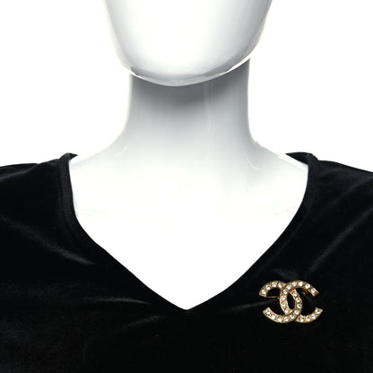 Chanel Crystal CC Brooch Gold 2 of 4