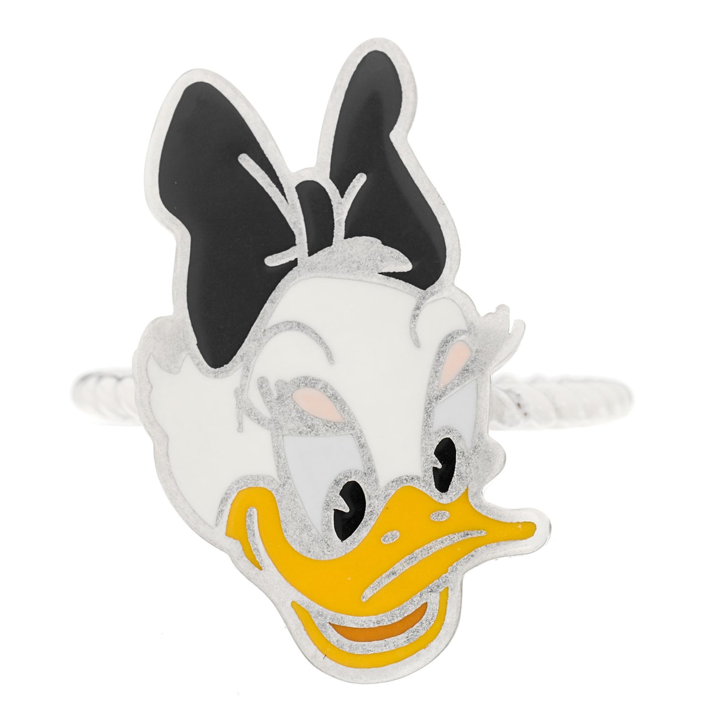 X Disney Sterling Silver Enamel Daisy Duck Ring 55 7.25