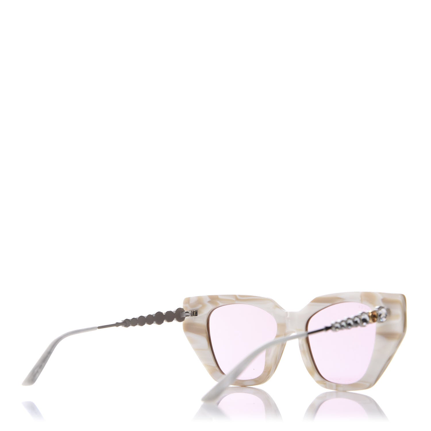 Gucci Crystal Embellished Cat Eye GG0641S Sunglasses White 4 of 7