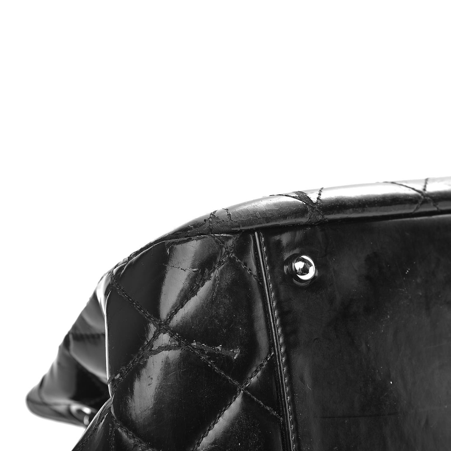 Vinyl Quilted Mademoiselle Accordion Flap Black
