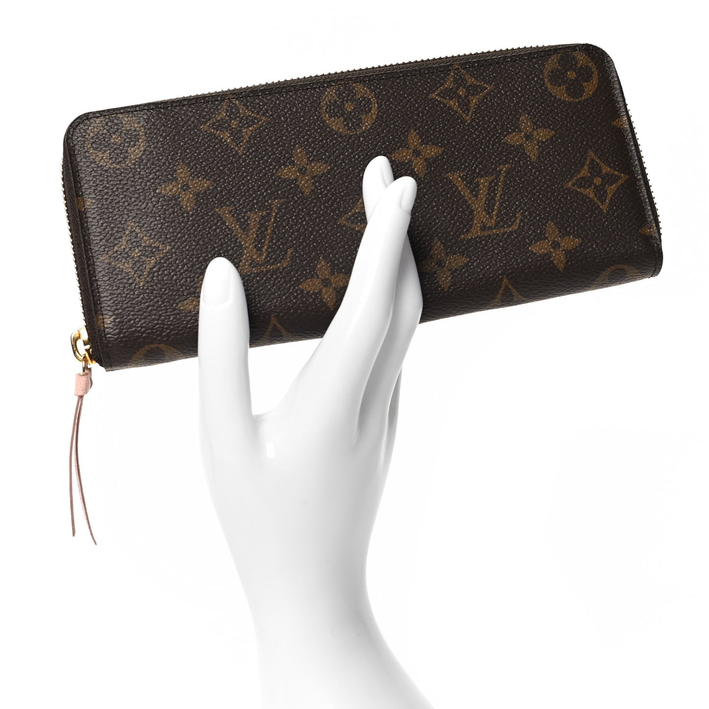 Monogram Clemence Wallet Rose Ballerine