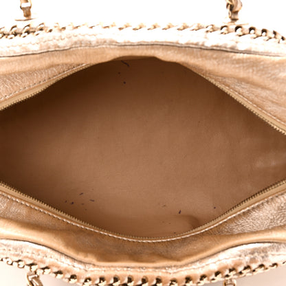 Chanel Metallic Goatskin Medium Luxe Ligne Bowler Light Gold 5 of 11
