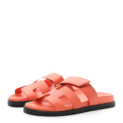 Hermes Epsom Womens Chypre Sandals 38 Rose Sorbet 3 of 7