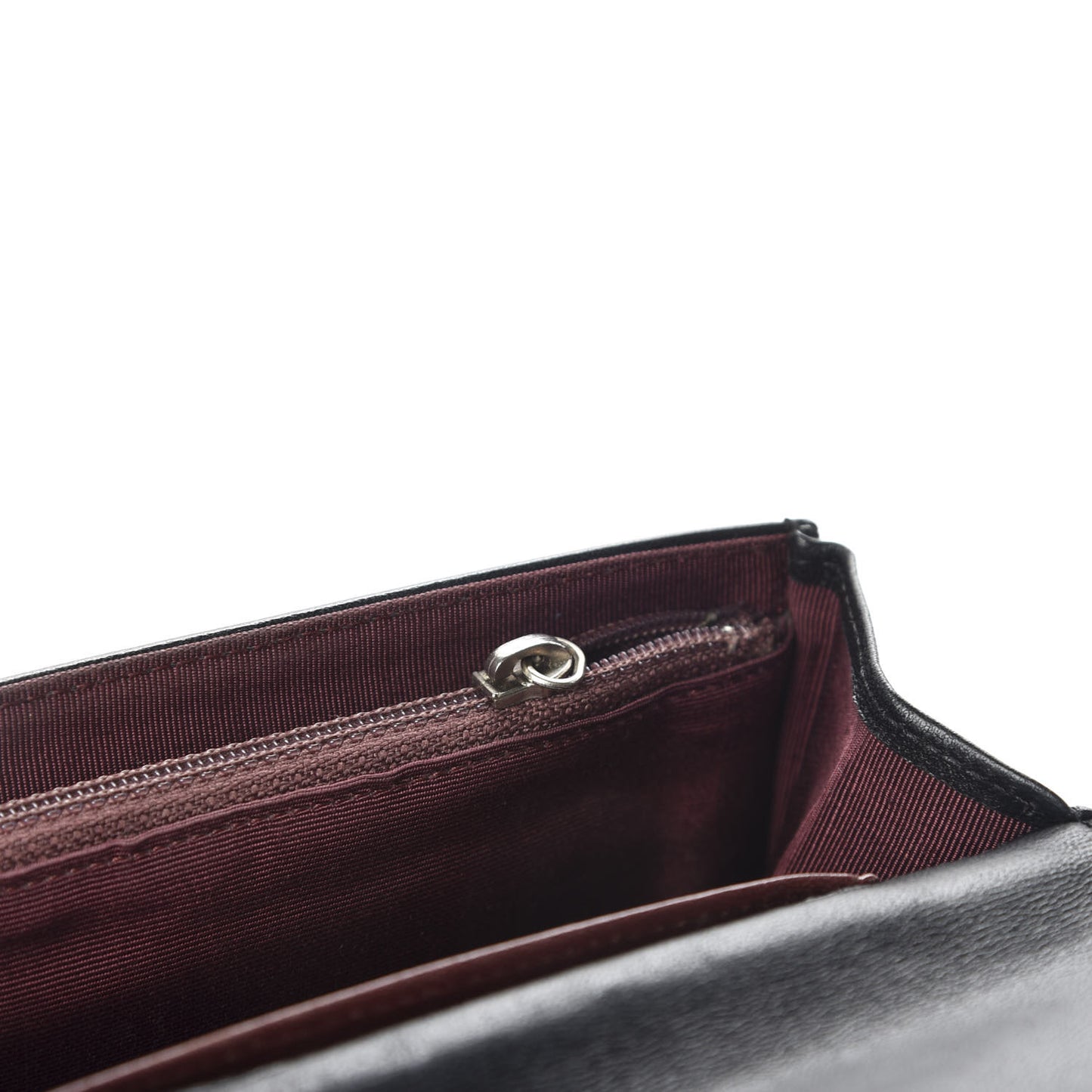 Lambskin Quilted Small Flap Wallet Black