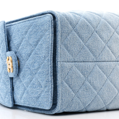 Chanel Washed Denim Quilted Medium Chanel 25 Handbag Blue 11 of 13