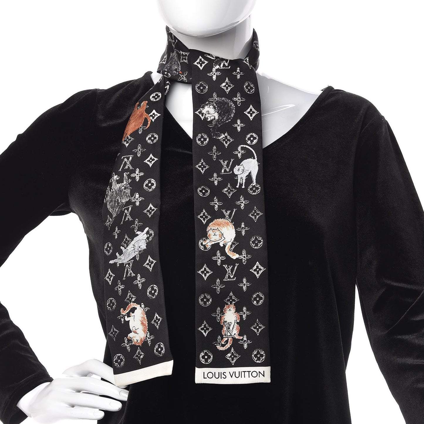 Silk Catogram Classic Bandeau Black